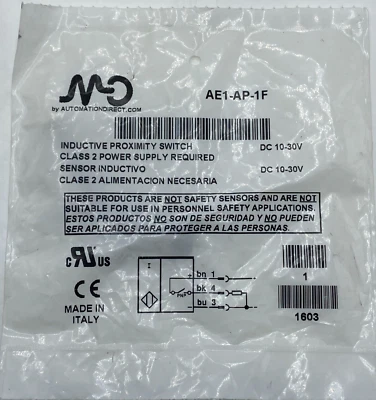 AUTOMATION DIRECT AE1-AP-3F INDUCTIVE PROXIMITY SENSOR AE1AP3F 10-30VDC NEW - Image 1 of 4