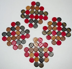 POSAVASOS CUADRADOS DE MADERA Colorido Redondo Moneda Puntos Diseño Juego de 4 - Imagen 1 de 5