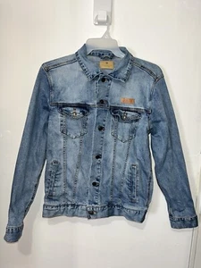 Denim Jean Jacket Style Medium Coca Cola Patch Button Up  - Picture 1 of 10