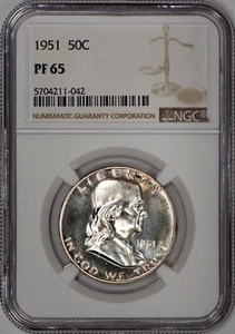 1951 Proof Franklin Half Dollar 50c NGC PF 65 (PR65) - Picture 1 of 5