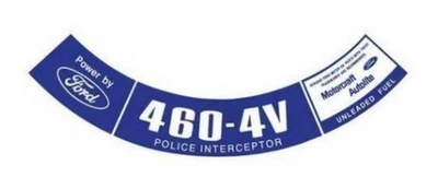 460-4V "PI" Air Cleaner Decal For 1975-1978 Ford LTD - Image 1 of 2