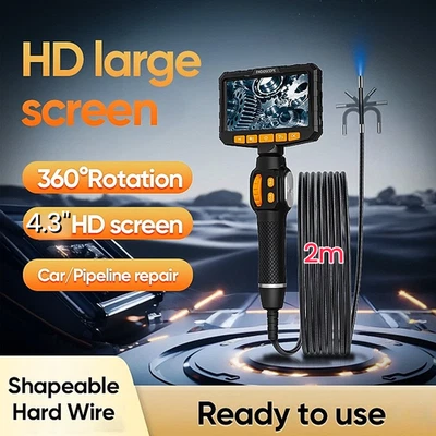 360° Industrial Endoscope Camera 1080P HD 4.3" Pipeline Inspection Probe Camera - image 1 of 4