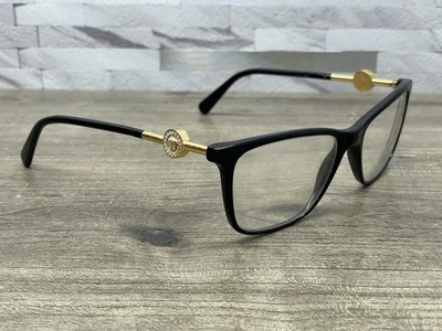 Gafas de sol Versace negras doradas cuadradas Medusa brillantes VE 3299-B GB1 marco solo LEER Foto 1 de 4