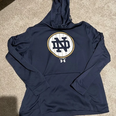 Under Armour Notre Dame Yankees Stadium Pinstripe Bowl Team Issued Hoodie 2XL - Image 1 of 3
