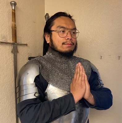 Medieval 6mm Flat Ring Chainmail Gorget SCA Larp Neck Protection Maille Collar - Image 1 of 4