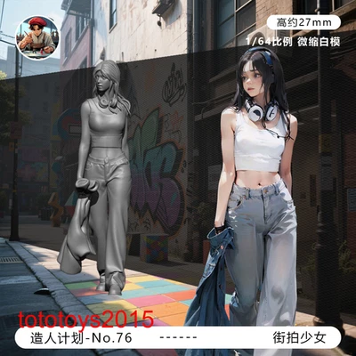 1/64 Street Photography Girl Scene Miniature Figures Doll For Cars Vehicles Toy - Image 1 of 4