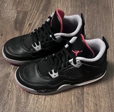 Nike Air Jordan 4 Retro Bred Reimagined (PS) BQ7669-006 Kids Size 3Y Sneakers - Image 1 of 4