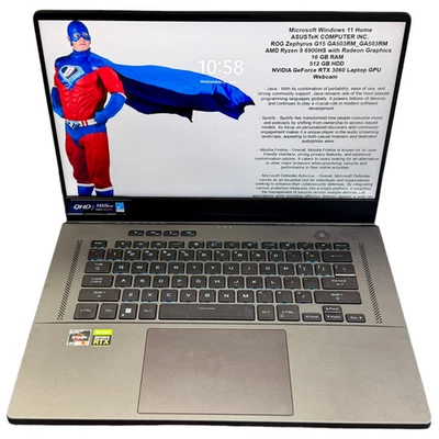 ASUS ROG Zephyrus G15 Laptop (512GB HDD, AMD Ryzen 9 6900HS, 4.80 GHz, 16GB RAM) - Image 1 of 4