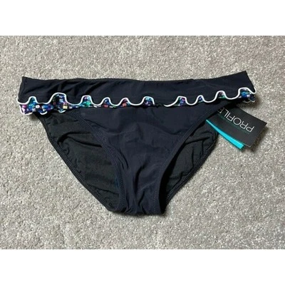 Parte inferior de natación de bikini Profile by Gottex talla 8 retro Y2K elegante festival boho con volantes Foto 1 de 4