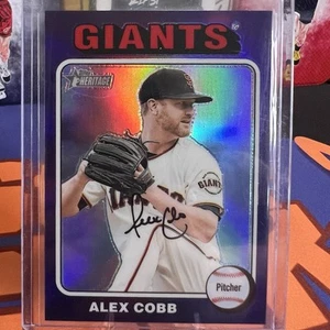 Alex Cobb 2024 Topps Heritage High Number #51 Chrome Purple Giants - Bild 1 von 10
