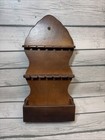 Vintage Wooden Wall-Mounted Collectible 12 Spoon Display Rack Holder