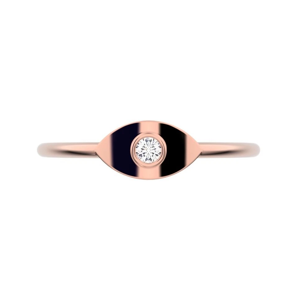 0.03 Ctw Round Cut Simulated Diamond Dainty Minimalist Marquise Everyday Ring - Image 1 of 1