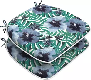 Set of 2 Outdoor Chair Cushions with Ties,Water Repellent Patio Chair Pads 17"X - Picture 1 of 12