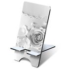 1x 3mm MDF Phone Stand BW - Traditional Wedding Cake Roses #35118