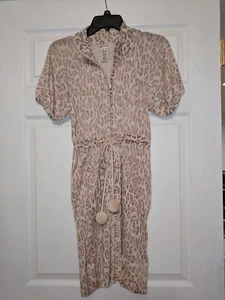 Kensie Women's S/S animal Print Angora blend Zip up belted sweater Tunic Size XS - Picture 1 of 6