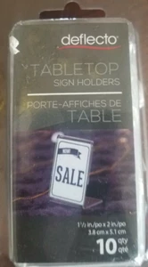 Deflecto  2004RT Mini Slanted Sign Holder Clear 1 1/2" x 2" -1 ea Pack Of 10 NEW - Picture 1 of 2