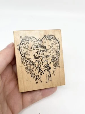 Estampilla de goma PSX Listening Hear Angels Sing Love G-1306 vintage 1994 Foto 1 de 3