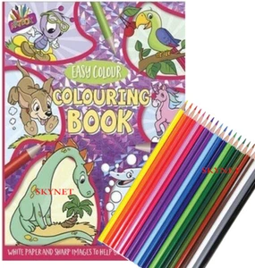 SCHÖNE KINDER MÄDCHEN einfache Farben Malbuch Bücher Stifte ÜBER 80 Seiten - Bild 1 von 11