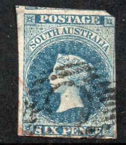 SOUTH AUSTRALIA 1855 6d USED, c. £180
