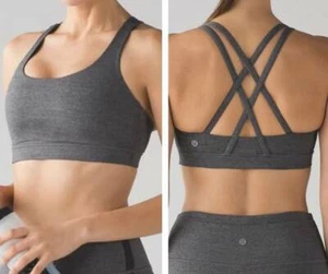 NEW LULULEMON ENERGY BRA HEATHERED CADET BLUE STRAPPY  EVERLUX SPORTS BRA 6 - Picture 1 of 7