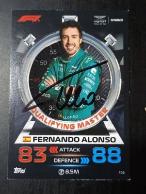 F1 CARD Topps autografo FERNANDO ALONSO Aston Martin SIGNED original A - Immagine 1 di 2