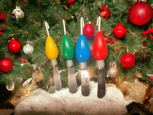 Weihnachten Glühbirnen Messer Käse Streuer Set mit Ornament Haken Weihnachtsdeko - Bild 1 von 4