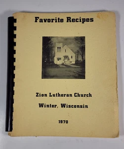 Vintage 1970 Cookbook Zion Lutheran Church Winter WI Lefse Canning Sandkake - Picture 1 of 11