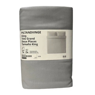 Nueva funda nórdica y funda de almohada IKEA PILTANDVINGE King gris 805.791.05 Foto 1 de 4