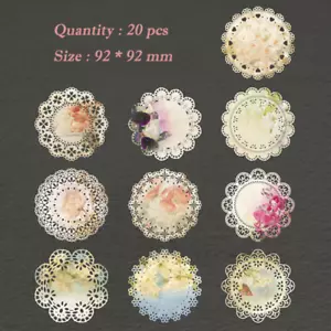 20Pcs Round Lace Paper Doilies Wedding Party Decor Scrapbooking Craft Handmade - Bild 1 von 2