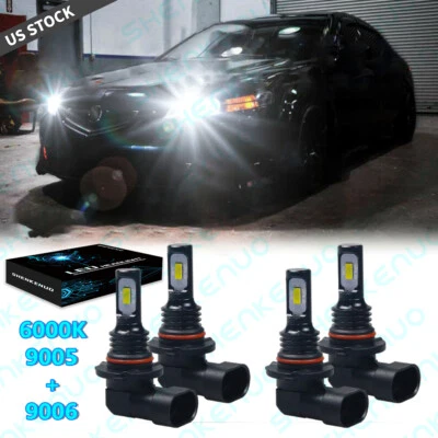 Kit combo de lâmpadas de conversão de farol LED para Acura CL 1997 1998 1999 9005 9006 - Imagem 1 de 4