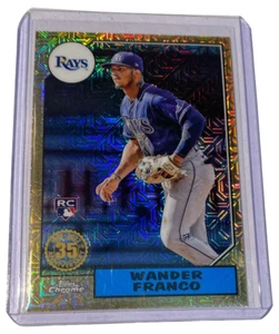 2022 Topps Series 1 RC Chrome 1987 Gold Mojo WANDER FRANCO #T87C-58 Rays *MINT* - Imagen 1 de 2