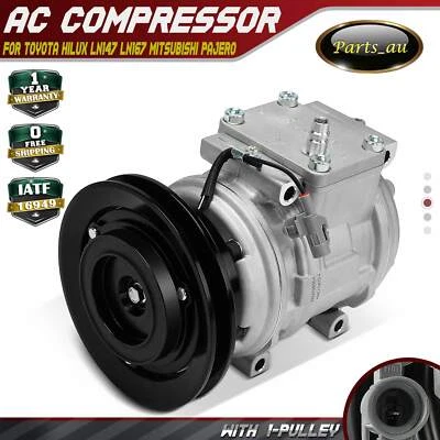 A/C AC Compressor for Toyota Hilux LN147 LN167 Surf KZN185 Mitsubishi Pajero NH - image 1 of 4