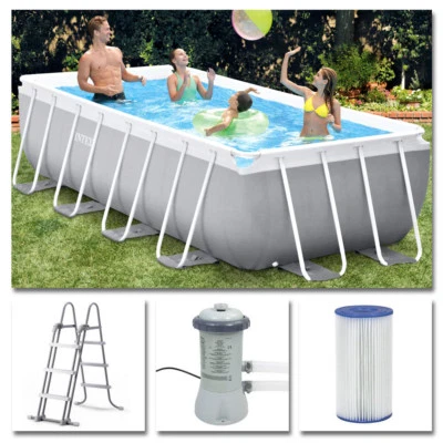 Intex Komplettset Prism Frame Pool 400x200x100cm + Filterpumpe Schwimmbecken - Bild 1 von 4