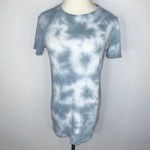 PINK VICTORIA’S SECRET Slate Blue White Tie Dye Sleep Shirt XS Plain Pajama Top - Picture 1 of 12