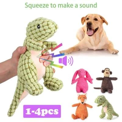 Plush Dog Squeaky Toys Bite Resistant Dogs Chew Toy Puppy Teeth Cleaning Toys - Image 1 of 4
