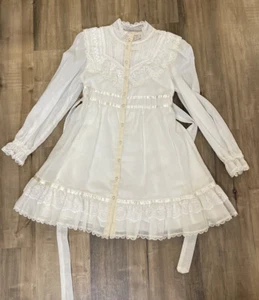 Vintage Child Girl Gunne Sax Floral Ruffle Lace Prairie Boho Dress Sz 6 - Picture 1 of 7