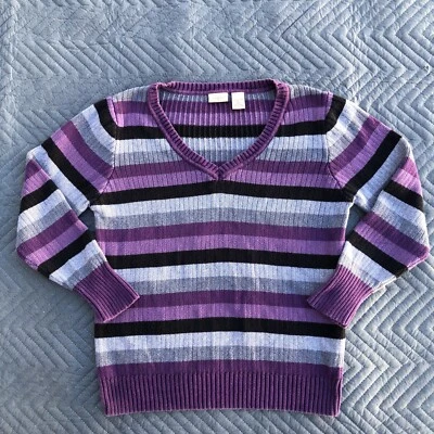 Suéter NorthCrest Classics tejido con cable cuello en V XL 18 para mujer’s Foto 1 de 4