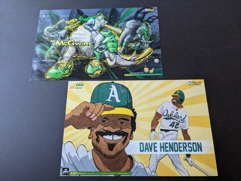 Oakland A's SGA 2019-2020 Cheer Card Poster Lot-2 Henderson McGwire Cover