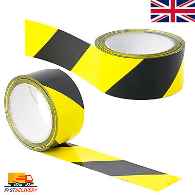 Hazard Warning Tape Self Adhesive Strong Safety Tape 48mm X 33M - Black & Yellow • 8.88£
