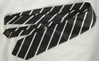 BROOKS BROTHERS $80 Black & White Silk Neck Tie 3.25" Wide 58" Long NEW NWT