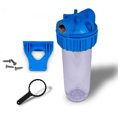 FILTRI ACQUA ITALIA CONTENITORE TRASPARENTE 10" ATTACCO 3/4" CON STAFFA E CHIAVE PER FILTRO ACQUA