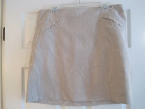 GRACE TAUPE AND WHITE STRIPED SKIRT 14 - Picture 1 of 2