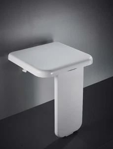 MEJE Compact Folding Wall-Mounted Shower Seat, Bath Safety Seating Chair - White - Picture 1 of 15