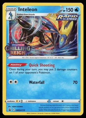 Inteleon SWSH113 Promo SWSH: Sword & Shield Promo Cards Pokémon Card - Image 1 of 2