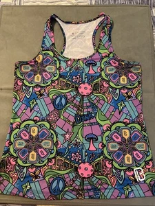 Pickleball Bella Athletic Racerback Tank Large Retro Psychadelic Print - Picture 1 of 5