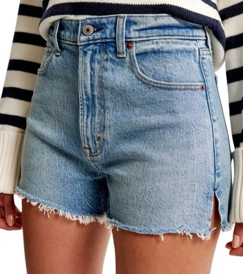 Pantalón Corto Abercrombie & Fitch The Mom Talla 35/20 High Rise Curve Love Light Wash Foto 1 de 4