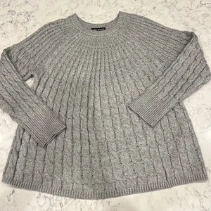 NWOT Lane Bryant Women's Cable Knit Pullover Sweater Gray Plus Size 18/20 - Picture 1 of 8