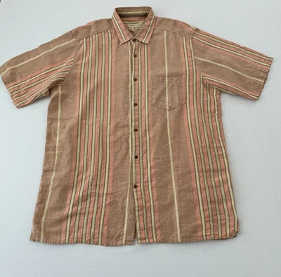 Territory Ahead Shirt Mens XLT Linen Cotton Multicolor Striped Short Sleeve - Изображение 1 из 4