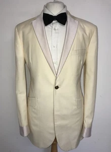 OZWALD BOATENG Couture - Mens CREAM WOOL Dinner SUIT - 42 Reg - W34 L32 - TUXEDO - Picture 1 of 16