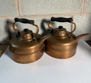 Vintage 50’s “The Simplex”solid Copper Kettles X 2 - Picture 1 of 9